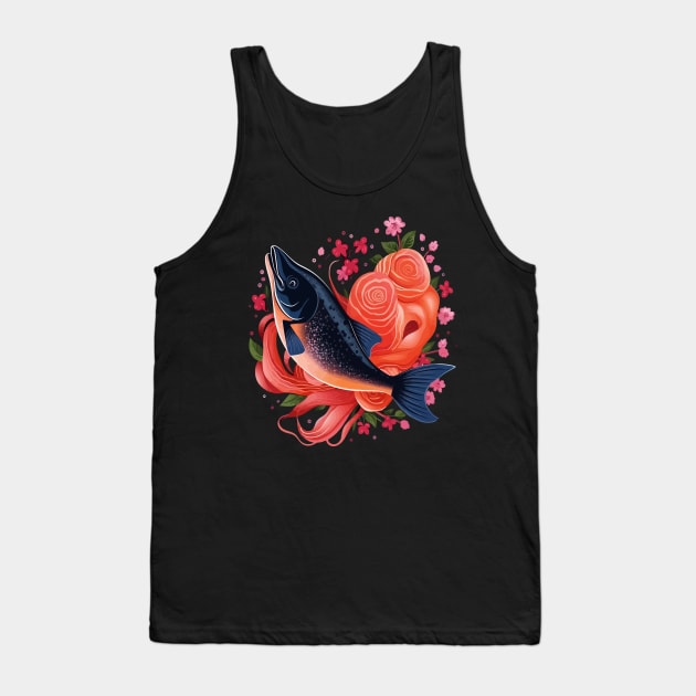 Salmon Valentine Day Tank Top by JH Mart